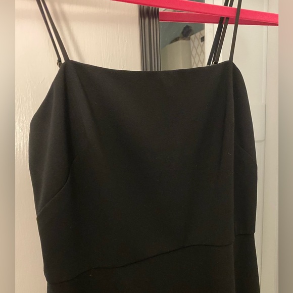 Black spaghetti strap stretch crepe midi dress - Picture 3 of 3